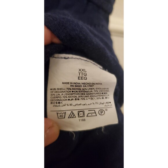 Old Navy Fall Cottage Core Navy Blue Fit & Flare Cami Dress XXL Lace Accent - Picture 5 of 16